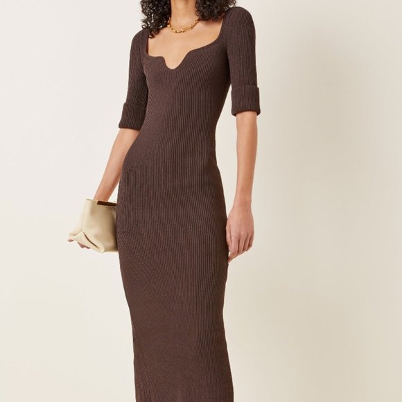 Khaite Leana Knit Sweater Midi Dress - Picture 1 of 6